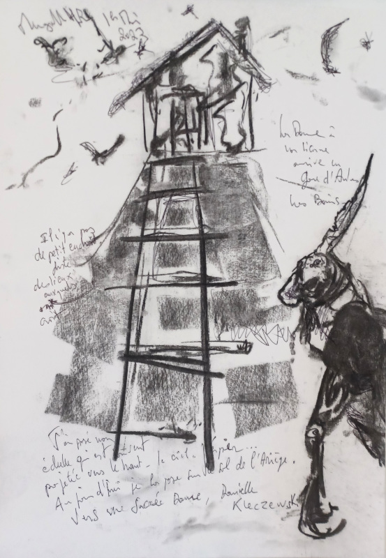 Mengall HR, fusain, crayon sur papier, 1er mai 2023, 29,7 x 42 cm Image