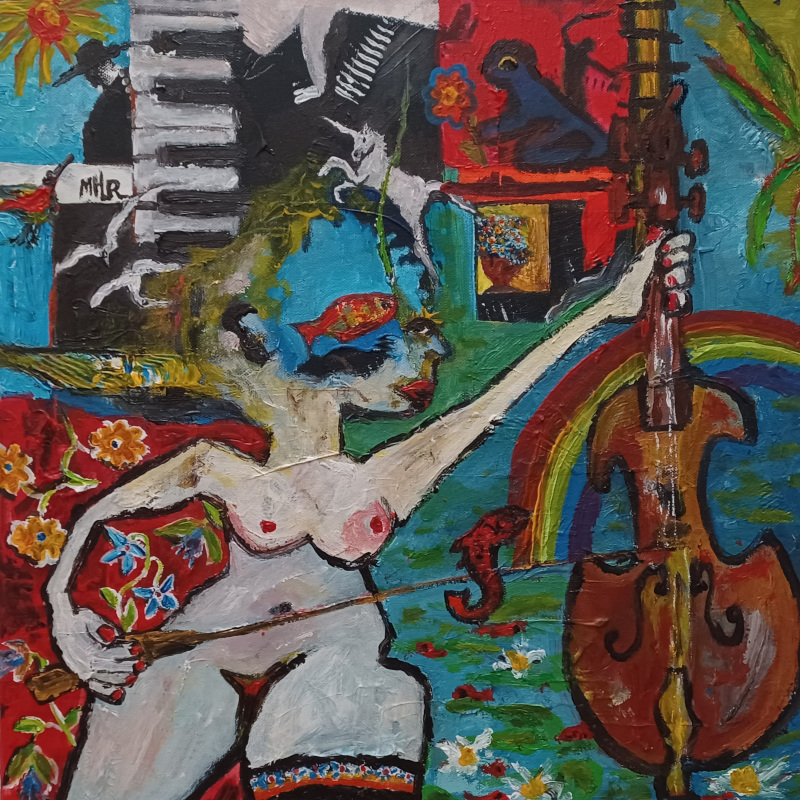 Réflexions sur ouverture au classique, 40x40 cm, acrylique sur toile, série Réflexion sur ouverture au classique