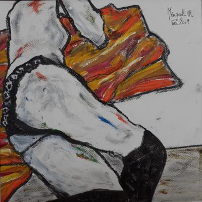 So nue allongée sur le côté