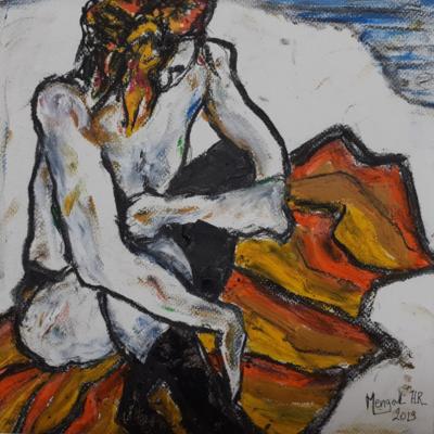 So nue recroquevillée